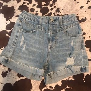 Vanilla Star Real Cheeky Denim Distressed Jean Shorts Sz 25 1